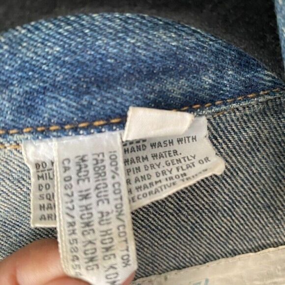 Freego Women’s Denim Jacket M Blue Jean Trucker Studded Western Oversized - Picture 2 of 6